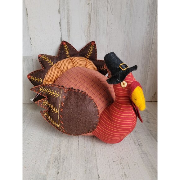 Plush pilgrim Turkey Thanksgiving unique home figure decorative‎ - Picture 1 of 6